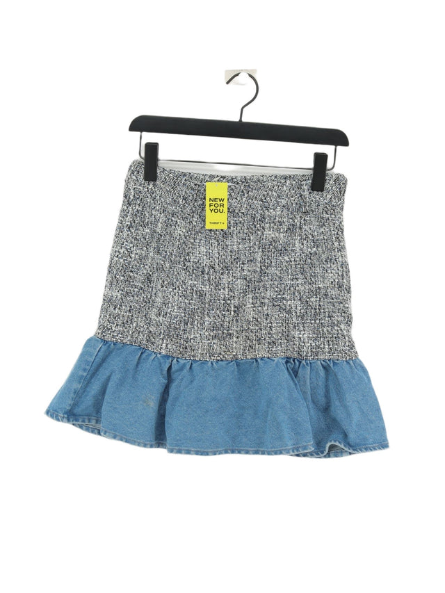 Zara Women's Midi Skirt S Brown Cotton with Elastane, Polyester, Viscose
