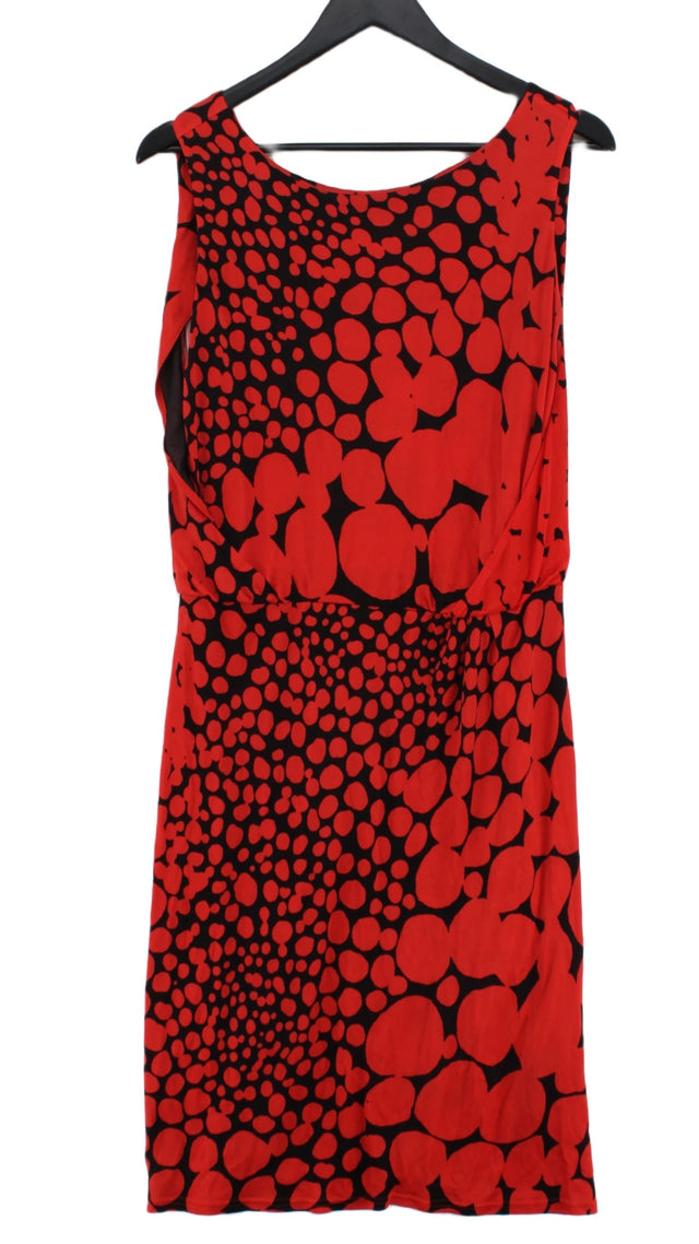 L.K. Bennett Women's Midi Dress UK 18 Red 100% Viscose