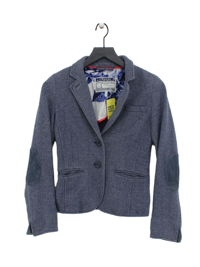 Joules Women's Blazer UK 6 Blue Cotton with Polyamide