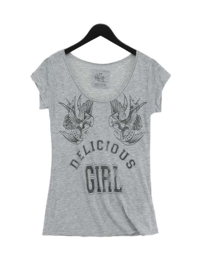 Trafaluc Women's T-Shirt L Grey Cotton with Polyester