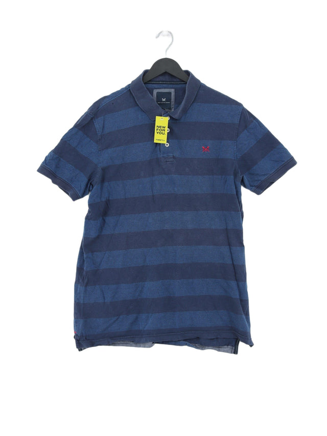 Crew Clothing Men's Polo L Blue 100% Cotton