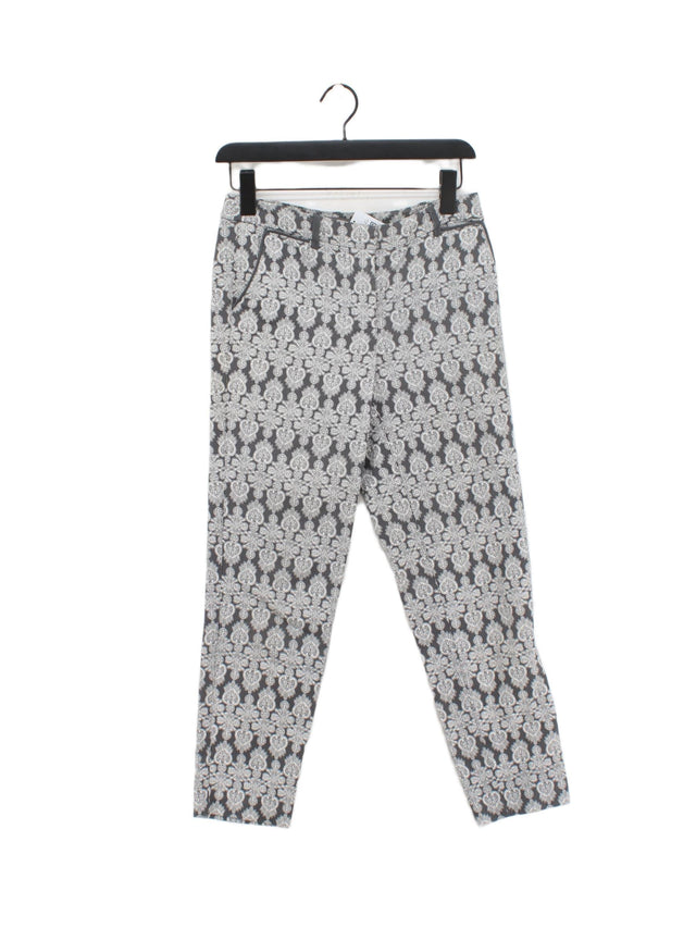 Mint Velvet Women's Trousers UK 8 Grey Cotton with Elastane