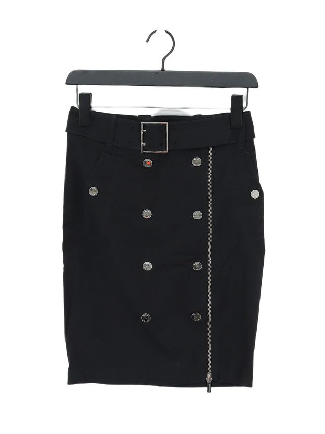 Karen Millen Women's Midi Skirt UK 6 Black Cotton with Elastane