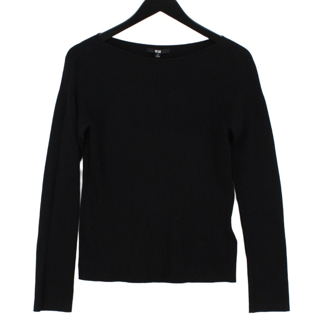 Uniqlo Women's Top L Black Acrylic with Cotton, Polyamide, Viscose