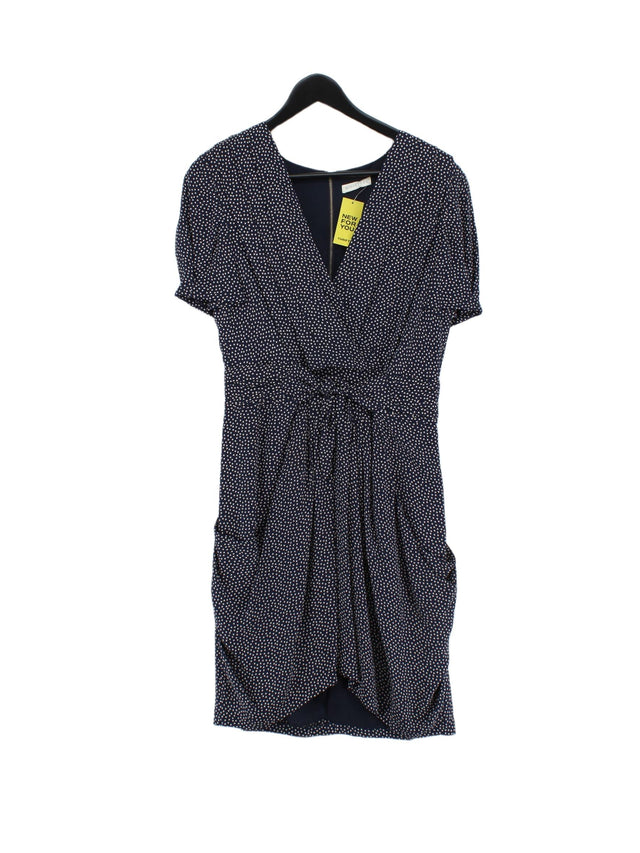 Whistles Women's Midi Dress UK 12 Blue Silk with Polyester