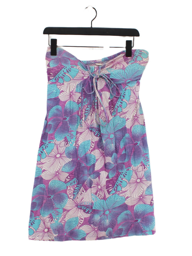 Mantaray Women's Mini Dress UK 14 Purple 100% Cotton
