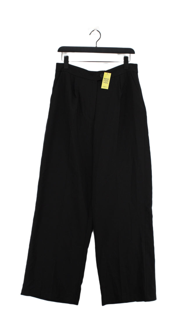 Bershka Women's Suit Trousers UK 14 Black 100% Polyester