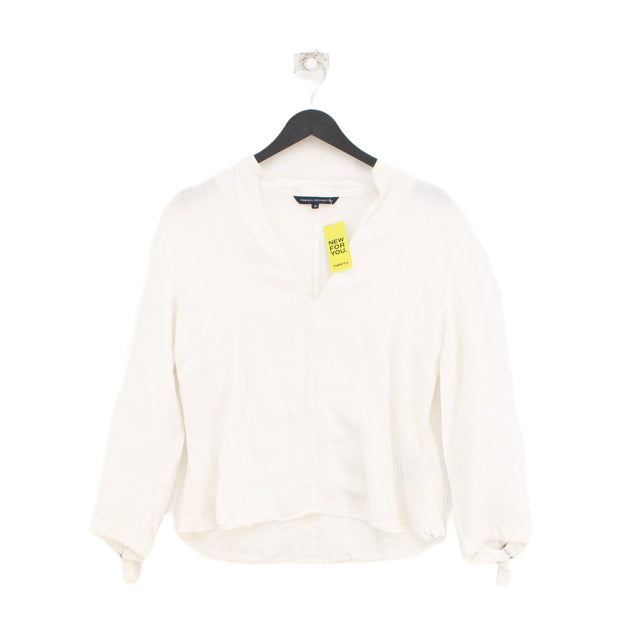 French Connection Women's Top UK 12 White 100% Cotton