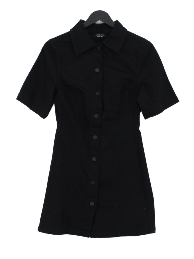 & Other Stories Women's Midi Dress UK 8 Black Cotton with Elastane