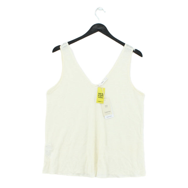 MNG Women's T-Shirt L Cream 100% Linen