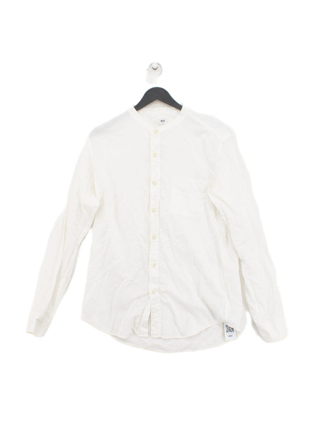 Uniqlo Men's Shirt M White 100% Cotton