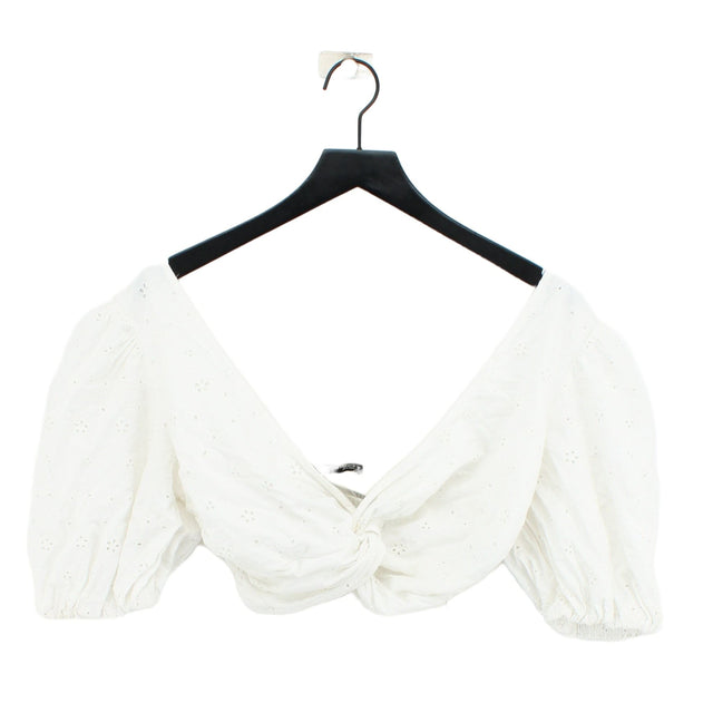 Zara Women's Top S White 100% Cotton