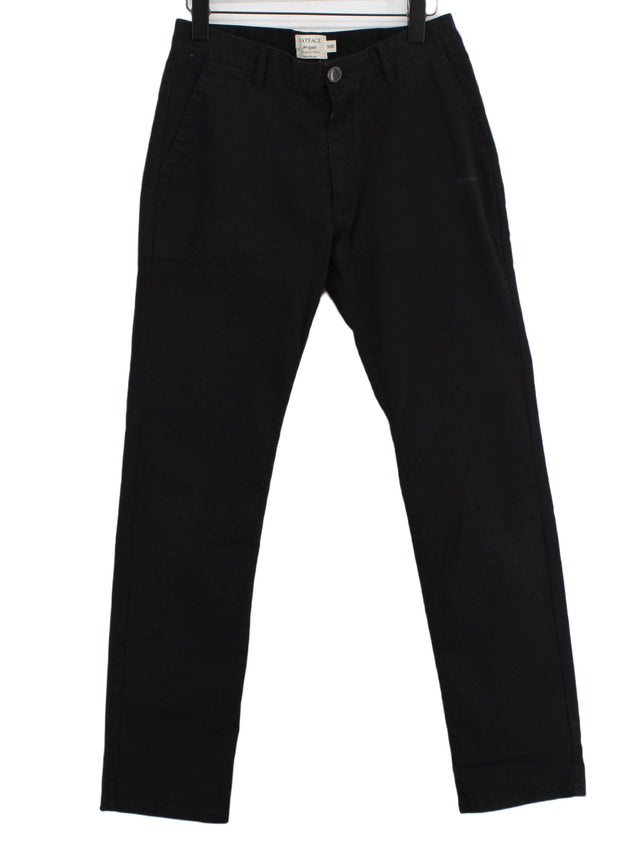 FatFace Women's Trousers W 30 in Black Cotton with Elastane
