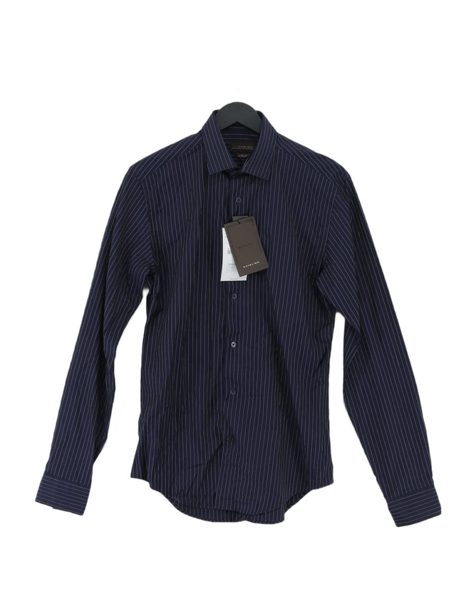 Zara Men's Shirt S Blue 100% Cotton