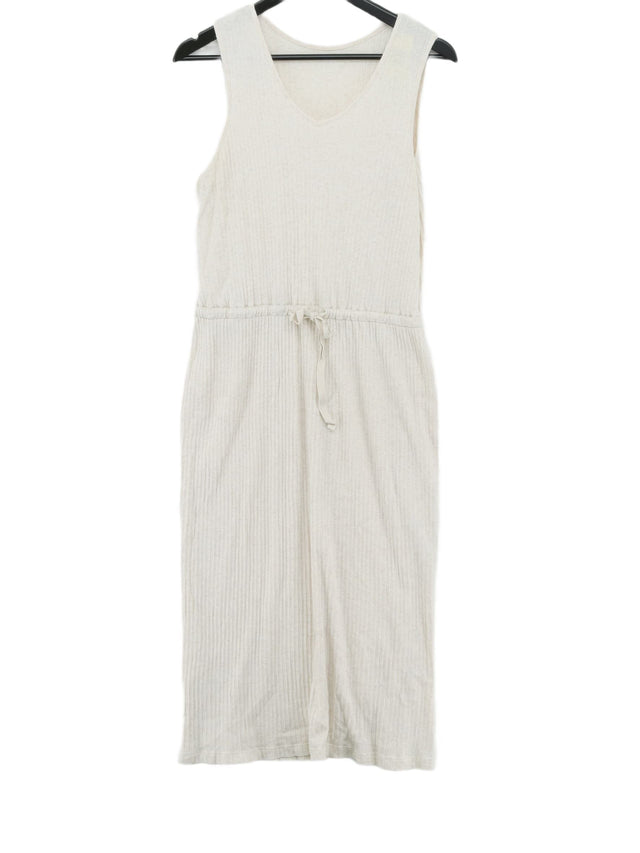 Uniqlo Women's Midi Dress L Cream Cotton with Polyester