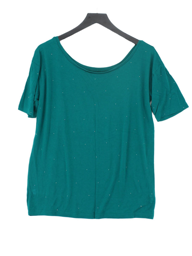 Next Women's T-Shirt UK 8 Green Viscose with Elastane