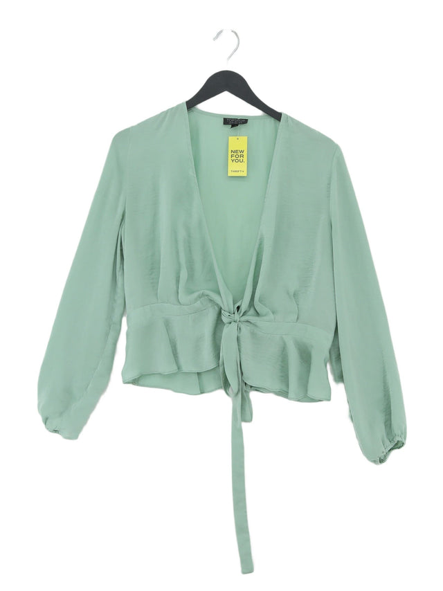 Topshop Women's Blouse UK 10 Green 100% Polyester