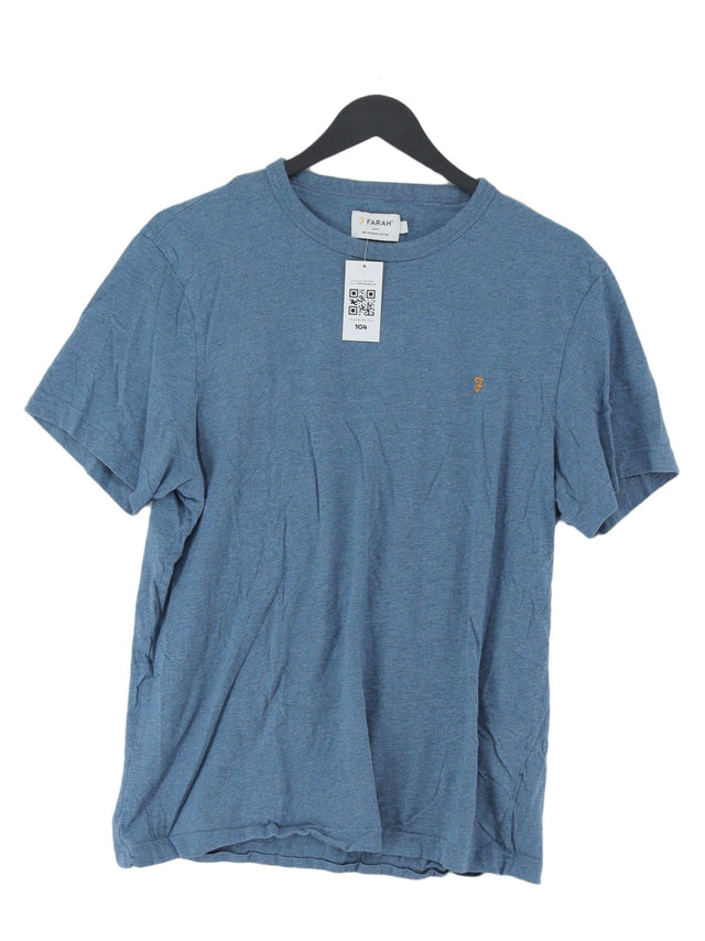 Farah Men's T-Shirt L Blue 100% Cotton