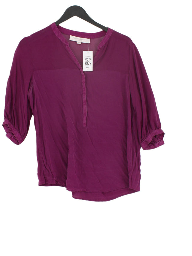 French Connection Women's Top UK 12 Purple 100% Silk