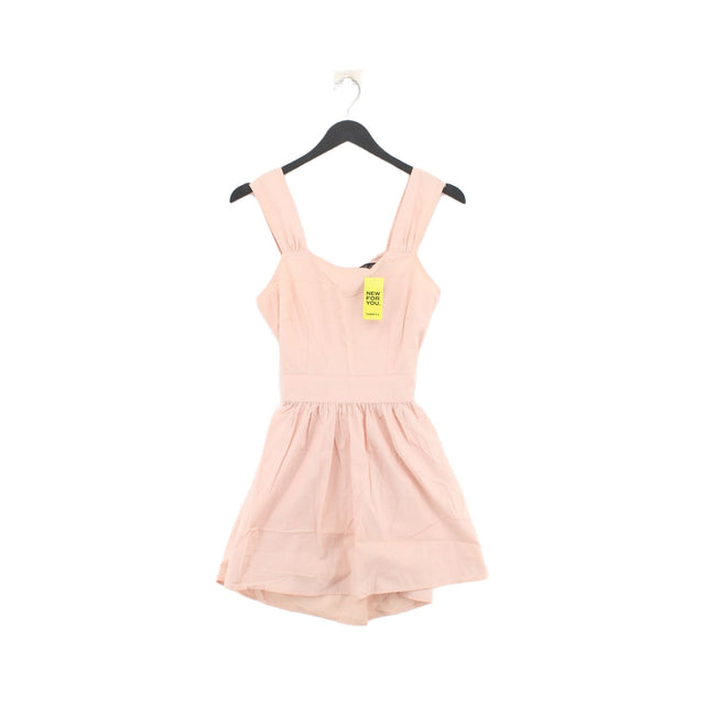 Topshop Women's Midi Dress UK 4 Pink 100% Cotton