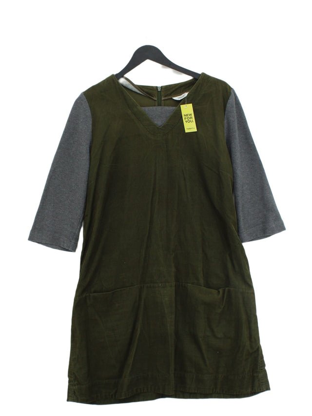 Toast Women's Midi Dress UK 14 Green 100% Cotton