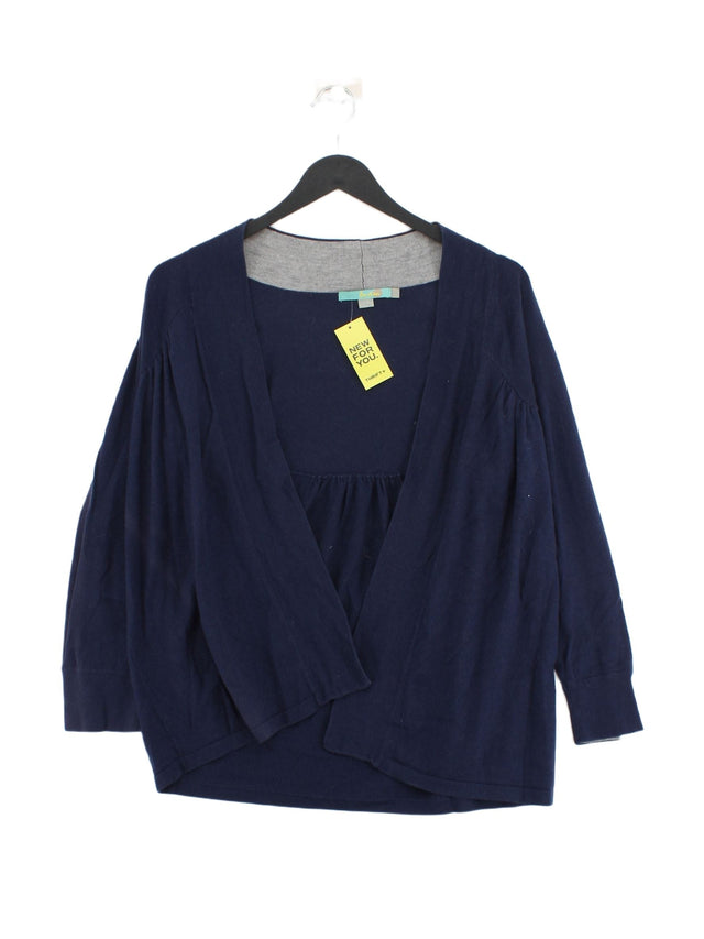 Boden Women's Cardigan UK 6 Blue Cotton with Cashmere