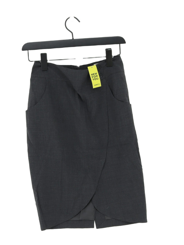Karen Millen Women's Midi Skirt UK 8 Grey Wool with Elastane
