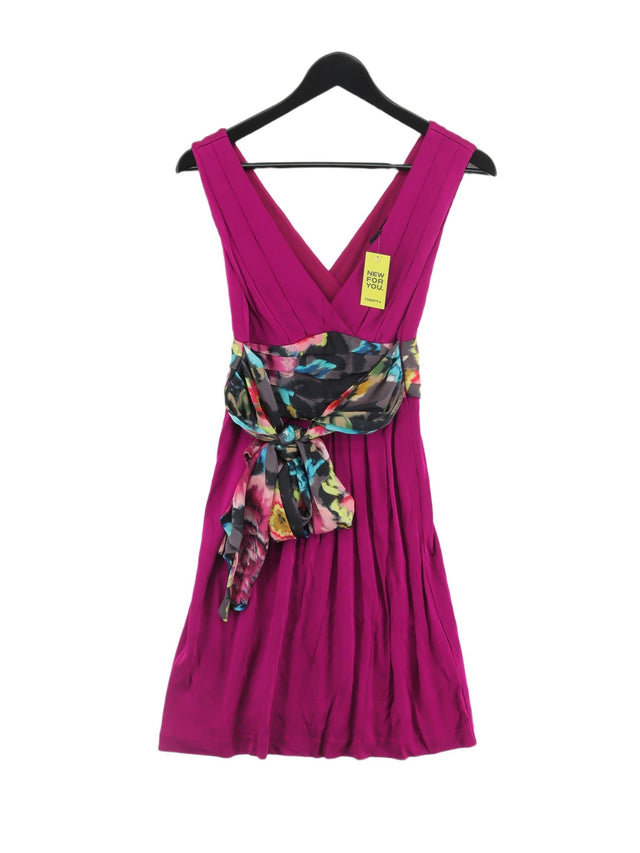 Ted Baker Women's Midi Dress UK 8 Purple Viscose with Polyester