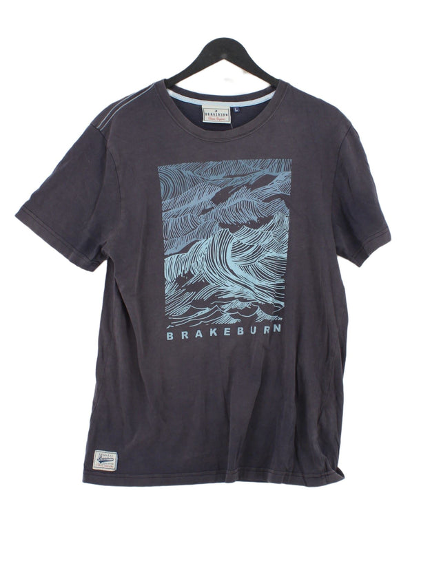 Brakeburn Men's T-Shirt L Blue 100% Cotton
