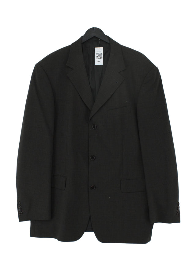 Hugo Boss Men's Blazer Chest: 48 in Grey Wool with Rayon, Viscose