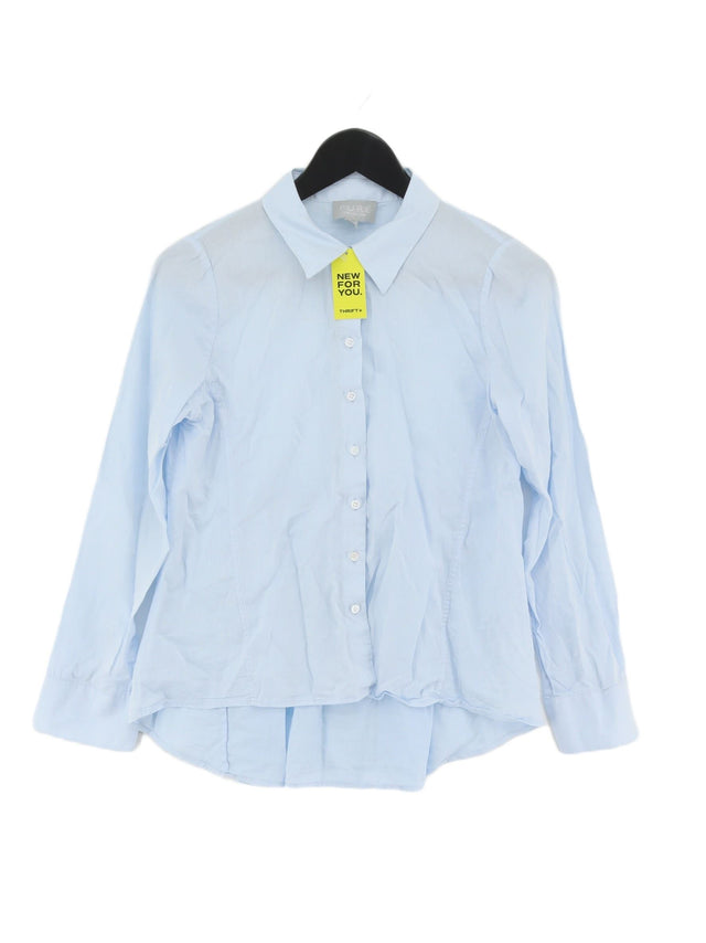 Pure Collection Women's Shirt UK 10 Blue 100% Cotton