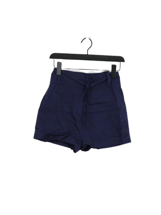 & Other Stories Women's Shorts UK 6 Blue Polyester with Cotton