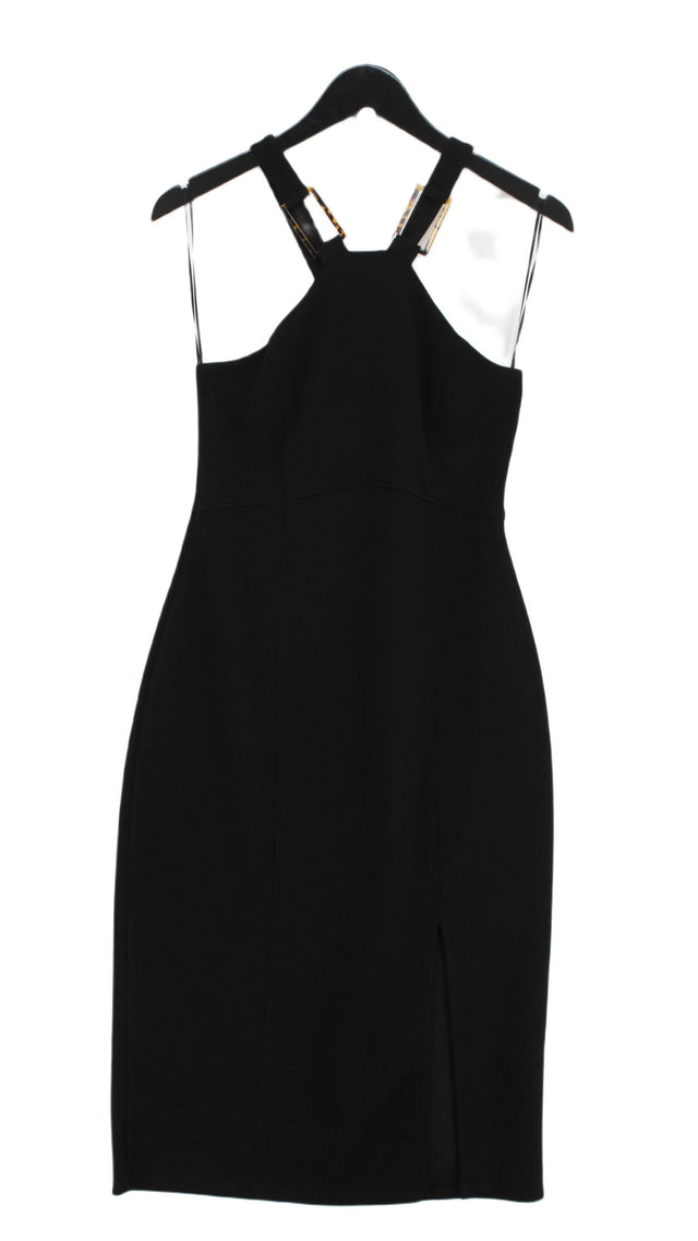 River Island Women's Midi Dress UK 14 Black Polyester with Elastane