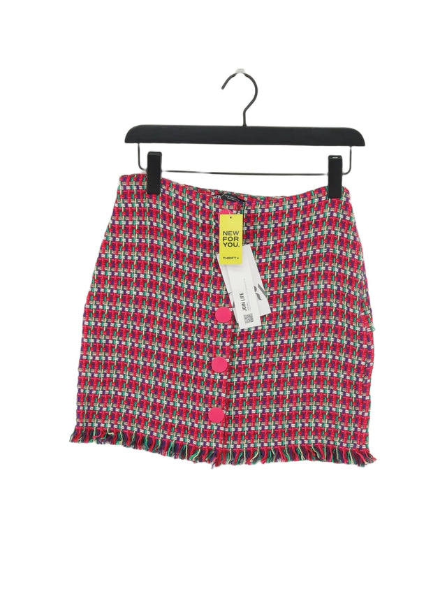 Zara Women's Midi Skirt M Multi Cotton with Polyester