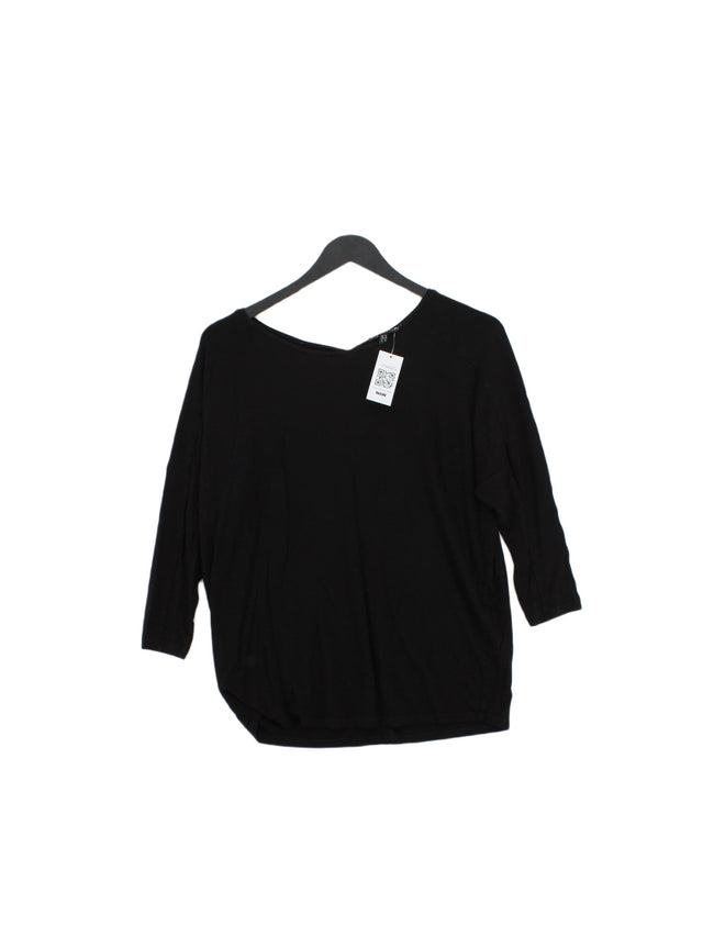 Warehouse Women's T-Shirt UK 6 Black Viscose with Elastane