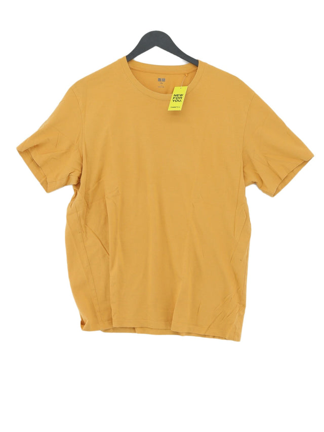 Uniqlo Men's T-Shirt L Yellow 100% Other