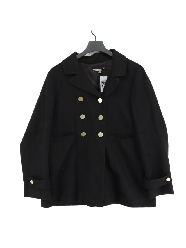 Gap Women's Coat L Black Cotton with Polyester
