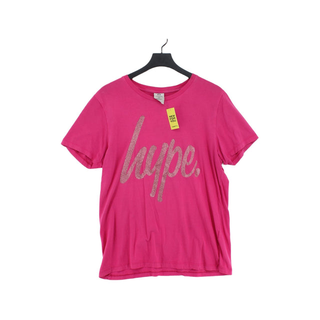 Hype Women's T-Shirt UK 16 Pink 100% Cotton