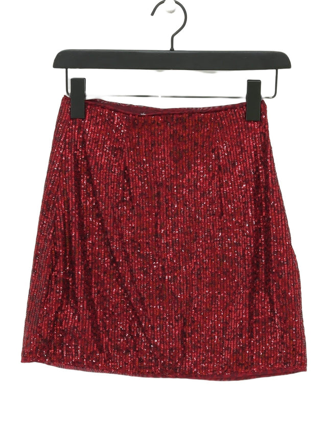 Reserved Women's Mini Skirt UK 6 Red Elastane with Polyester