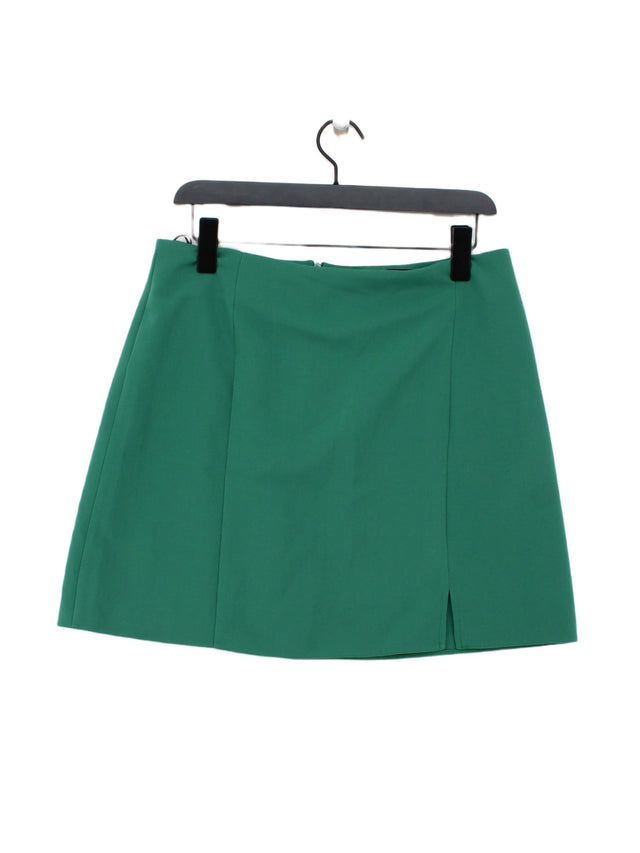 New Look Women's Midi Skirt UK 14 Green Polyester with Elastane