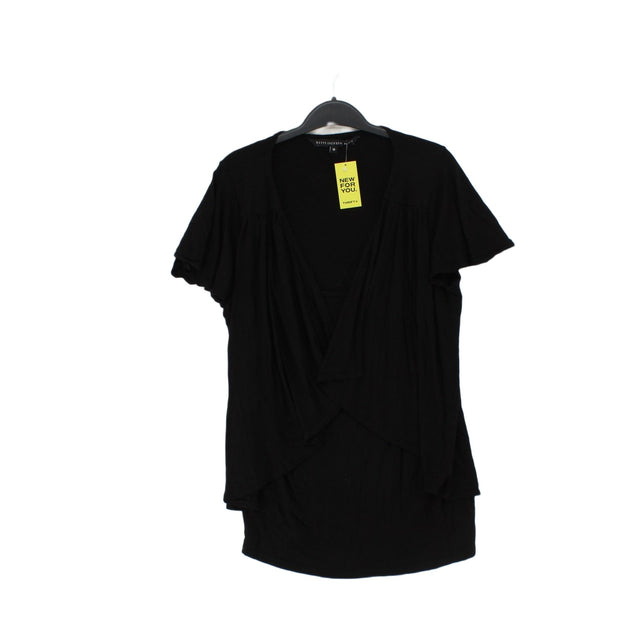 Betty Jackson Women's Top UK 18 Black 100% Viscose