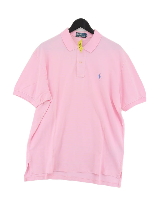 Ralph Lauren Men's Polo L Pink 100% Cotton