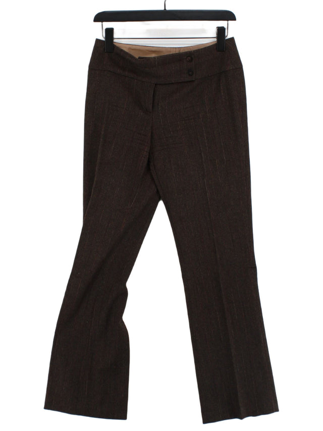 Next Women's Suit Trousers UK 8 Brown Wool with Angora, Nylon