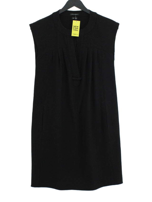 Theory Women's Midi Dress UK 4 Black Wool with Spandex
