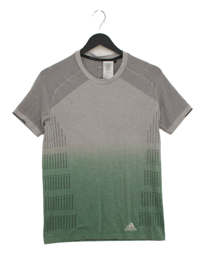 Adidas Men's T-Shirt M Grey Wool with Nylon, Polyester