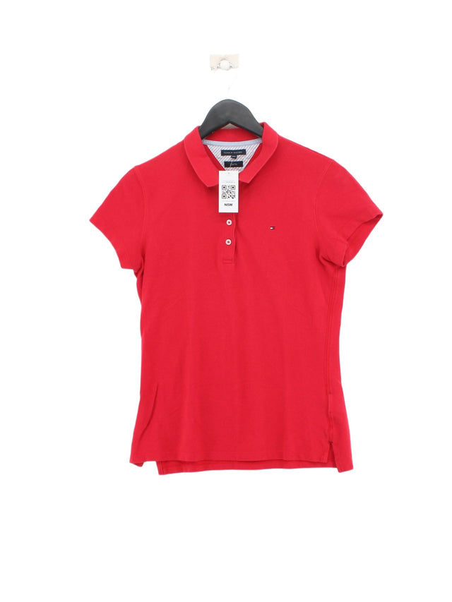 Tommy Hilfiger Women's Polo M Red 100% Cotton