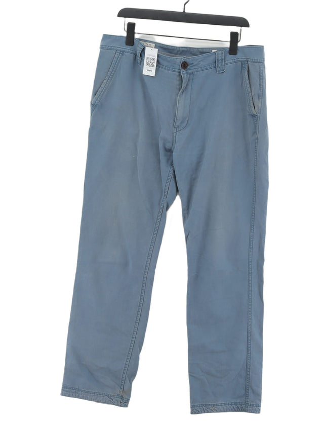 FatFace Men's Trousers W 36 in Blue 100% Cotton