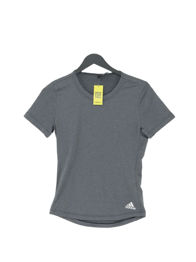 Adidas Women's T-Shirt S Grey Polyester with Spandex
