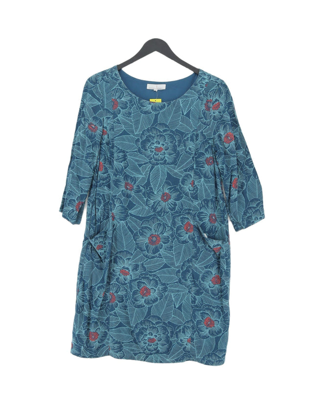 Seasalt Women's Midi Dress UK 10 Blue Cotton with Viscose