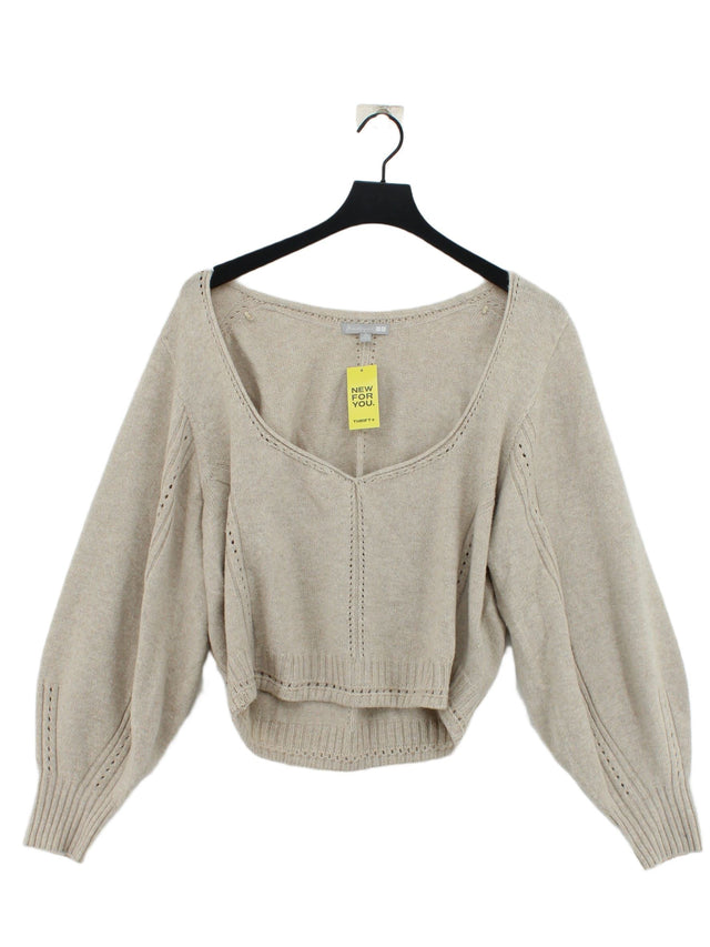 Uniqlo Women's Jumper XL Tan 100% Wool